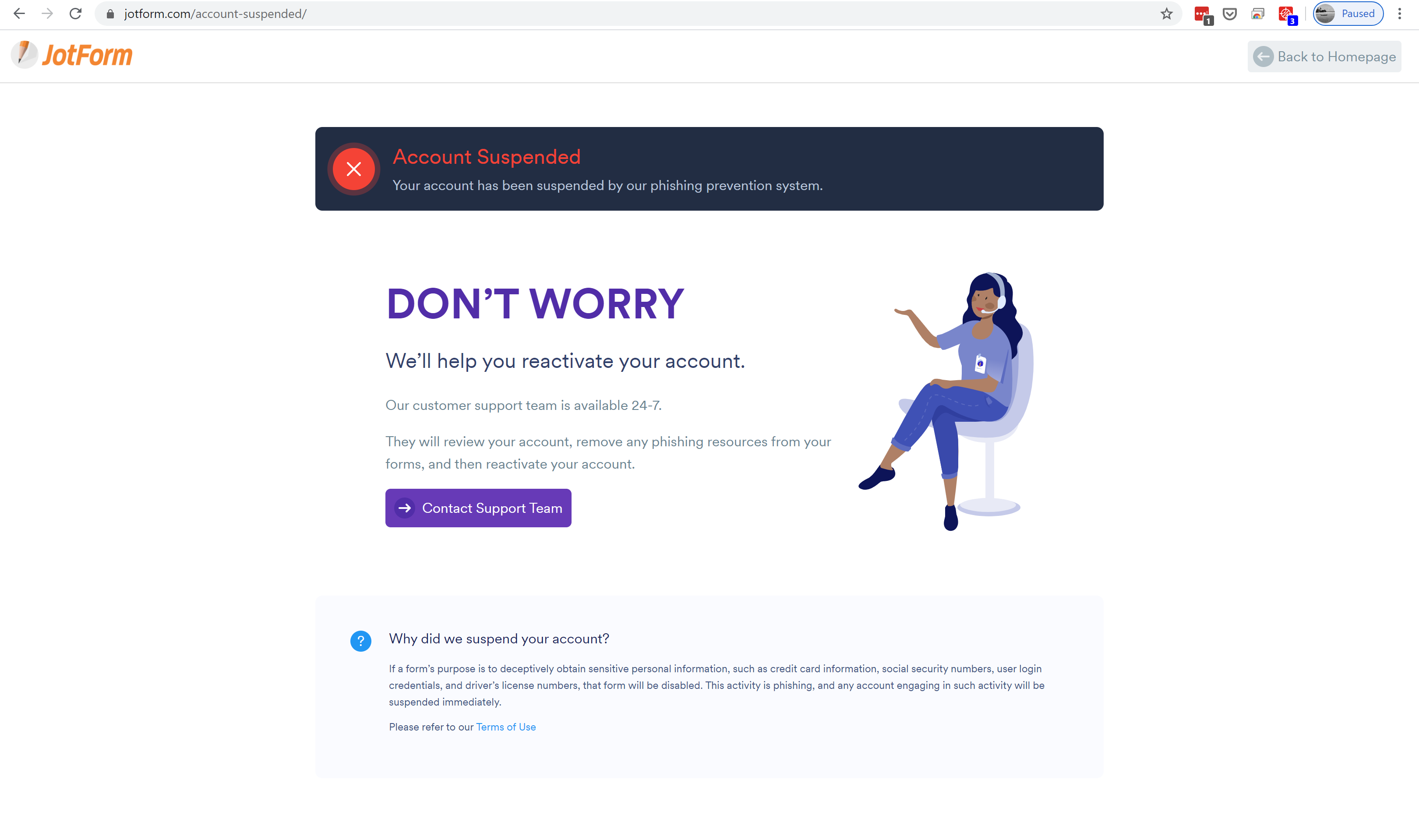 Suspended account I cannot open my account
